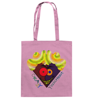 Crazy YoshiHeart - Das verrückte Herz - braun/violett - Baumwolltasche