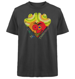Crazy YoshiHeart - Das verrückte Herz - orange/rot - Heavy Oversized Organic Shirt