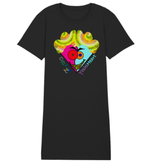 Crazy YoshiHeart - Das verrückte Herz - pink/frozen - Ladies Organic Shirt Dress
