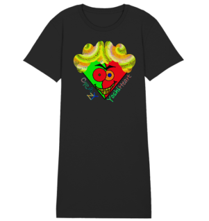 Crazy YoshiHeart - Das verrückte Herz - grün/rot - Ladies Organic Shirt Dress