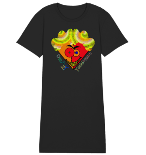 Crazy YoshiHeart - Das verrückte Herz - orange/rot - Ladies Organic Shirt Dress