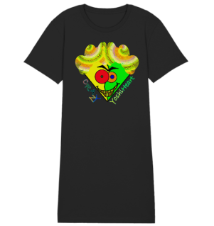 Crazy YoshiHeart - Das verrückte Herz - gelb/grün - Ladies Organic Shirt Dress