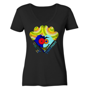 Crazy YoshiHeart - Das verrückte Herz - blau/frozen - Ladies V-Neck Shirt