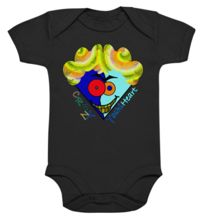 Crazy YoshiHeart - Das verrückte Herz - blau/frozen - Organic Baby Bodysuite