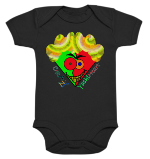 Crazy YoshiHeart - Das verrückte Herz - grün/rot - Organic Baby Bodysuite