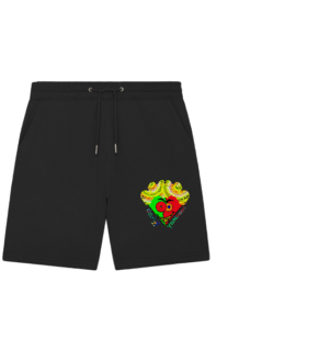 Crazy YoshiHeart - Das verrückte Herz - grün/rot - Organic Jogger Shorts