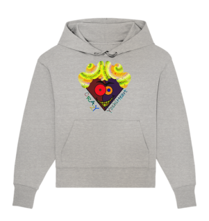 Crazy YoshiHeart - Das verrückte Herz - braun/violett - Organic Oversize Hoodie