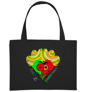 Crazy YoshiHeart - Das verrückte Herz - grün/rot - Organic Shopping-Bag