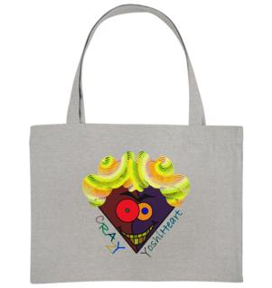Crazy YoshiHeart - Das verrückte Herz - braun/violett - Organic Shopping-Bag