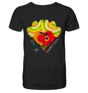 Crazy YoshiHeart - Das verrückte Herz - orange/rot - V-Neck Shirt