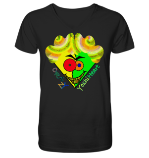 Crazy YoshiHeart - Das verrückte Herz - gelb/grün - V-Neck Shirt