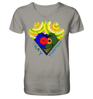 Crazy YoshiHeart - Das verrückte Herz - blau/grün - V-Neck Shirt